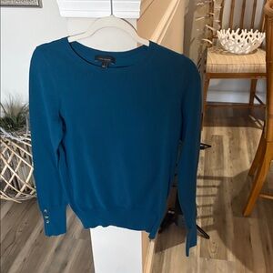 Blue Long Sleeve Sweater with Button Details